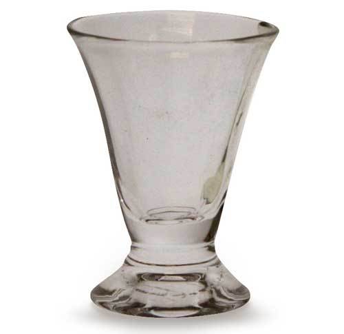 Håndlavet transparent snapseglas fra 1700-tallet