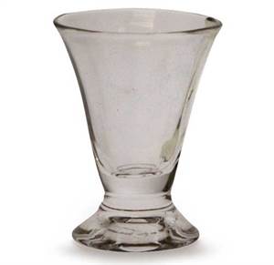 Håndlavet transparent snapseglas fra 1700-tallet