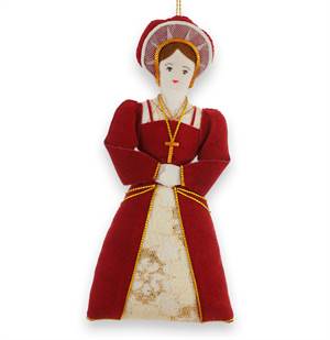 Adelig kvinde fra renæssancen i tekstil og guldtråd - håndlavet. Køb 2 stk. for 200 kr.
